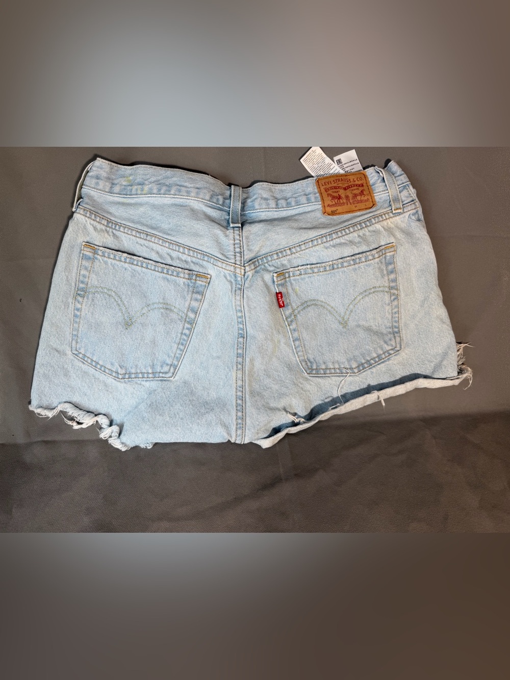 Levi's Light Blue Denim Cutoff Shorts with Frayed Hem